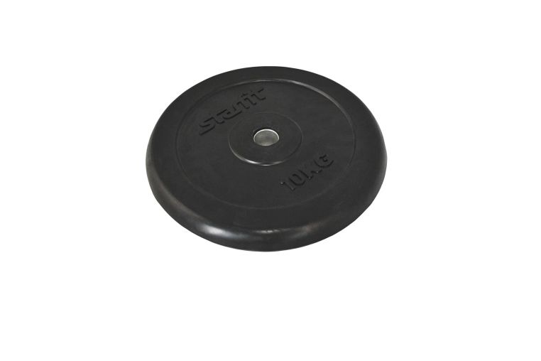 Диск обрезиненный 10 кг Star Fit d26 мм, стальная втулка BB-202 черный 