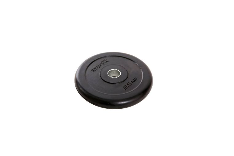 Диск обрезиненный 2,5 кг Star Fit d26 мм, стальная втулка BB-202 черный 