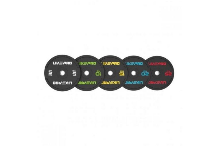 Бампированный диск 15кг Live Pro Rubber Bumper Plate NL\LP8331-15\00-00-00 черный\желтый 