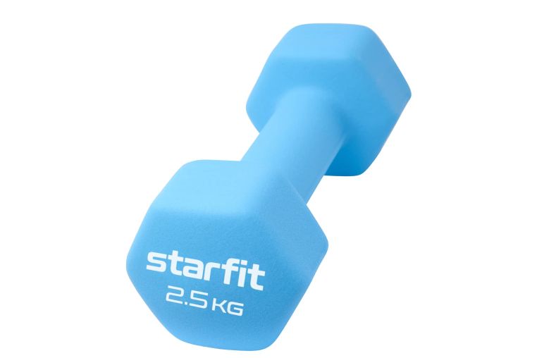Гантель неопреновая Star Fit DB-201 2,5 кг, синий пастель 