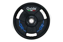 Диск олимпийский Oxide Fitness OWP02 D50мм полиуретановый, с 3-мя хватами, черный 20кг.