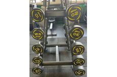 Комплект полиуретановых фиксированных W-образных штанг 10-45кг Fitex Pro 10 штангсо стойкой FTX-414.1W