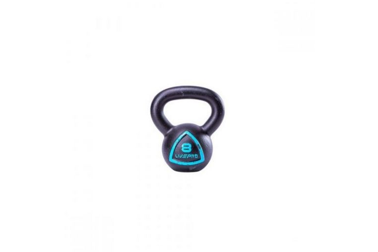 Чугунная гиря 10 кг Live Pro Solid Cast Iron Kettlebell LP8041-10 черный\синий 