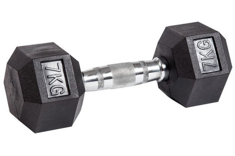 Гантель гексагональная обрезиненная Profi-Fit 7 кг 