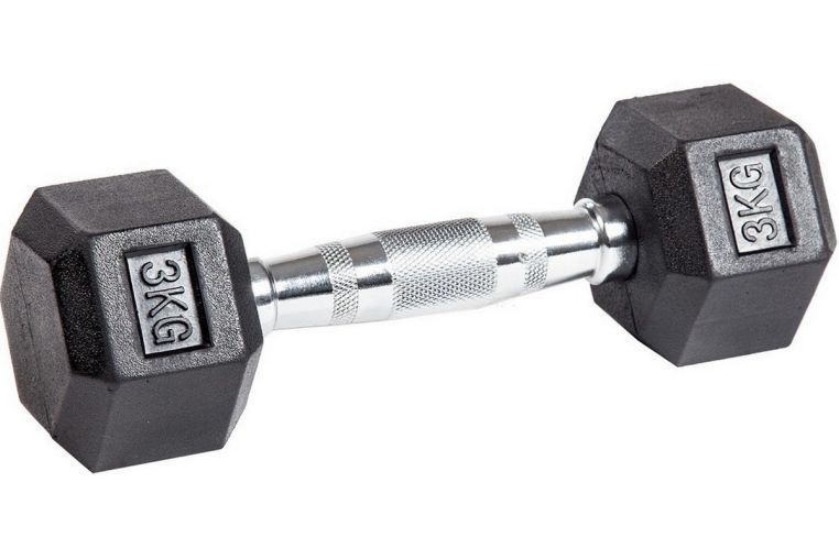 Гантель гексагональная обрезиненная Profi-Fit 3 кг 