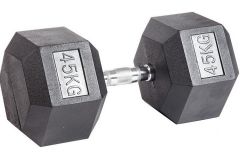 Гантель гексагональная обрезиненная Profi-Fit 45 кг