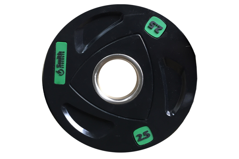 Диск для штанги Smith WP085-2,5 c 3-м хватом, обрезиненный, 2,5кг фото 1