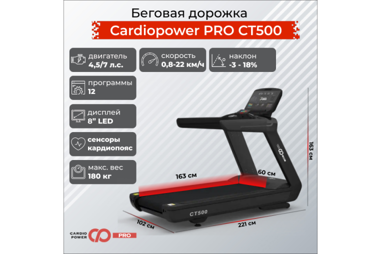 Беговая дорожка CardioPower PRO CT500 