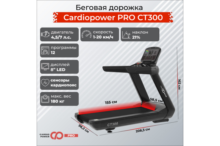 Беговая дорожка CardioPower PRO CT300 