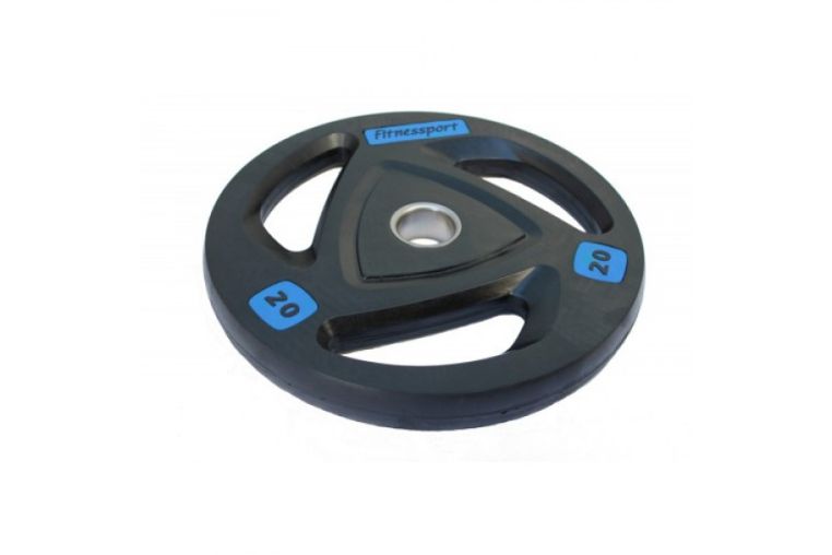 Диск олимпийский обрезиненный (Fitnessport), черный 20кг. фото 1