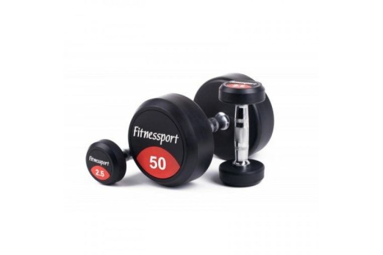 Полиуретановый гантельный ряд FITNESSPORT от 27.5 до 50кг (10 пар) 