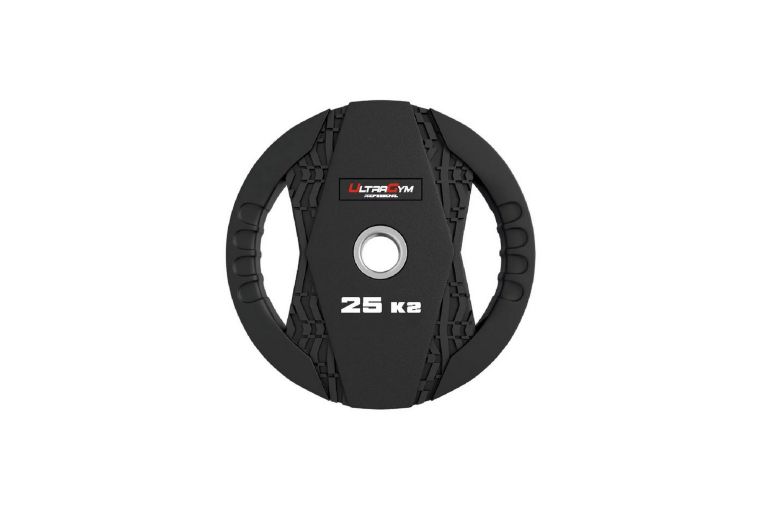 Диск олимпийский обрезиненный, с двумя хватами 2,5кг UltraGym UG2005С 