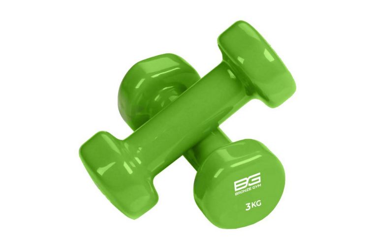 Гантели для аэробики виниловые 3кг, пара Bronze Gym BG-FA-VD3 зеленый 