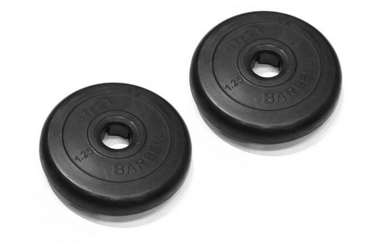 Диски обрезиненные d31 2x1,25кг MB Barbell Atlet MB-AtletB31-1,25 черный фото 1