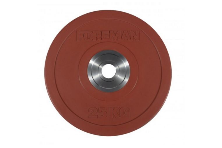 Диск бампированный обрезиненный Foreman D50 мм 25 кг FM\BM-25KG\RD красный 