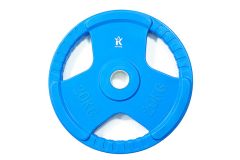 Диск обрезиненный цветной с 3-мя хватами D51 мм 20 кг Iron King GR