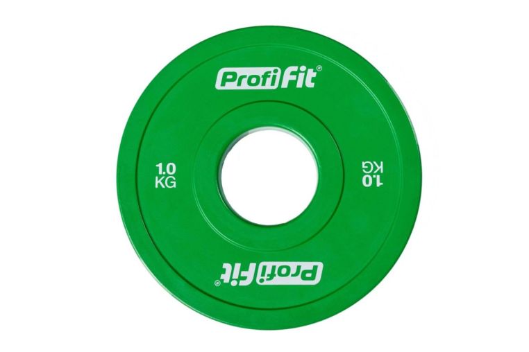Диск обрезиненный цветной d51мм, 1кг Profi-Fit 