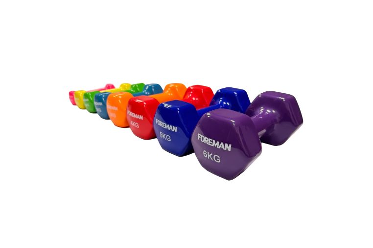Виниловые гантели для аэробики FOREMAN IVD-KG 6 кг, пара, фиолетовый 