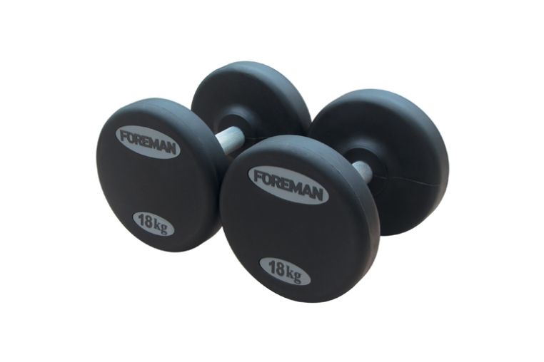 Обрезиненные фиксированные гантели FOREMAN FM/ARD 48 кг, черный, наклейка 