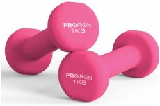 Гантели неопреновые 2шт по 1кг PROIRON Г2010РНЕО розовый