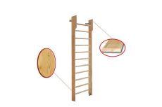 Стенка гимнастическая 2400х800 с турником (массив.сосна) Dinamika ZSO-002550