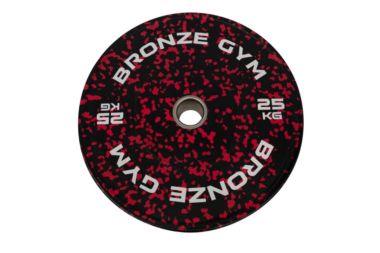 Диск бамперный BRONZE GYM камуфляж красный 25кг 