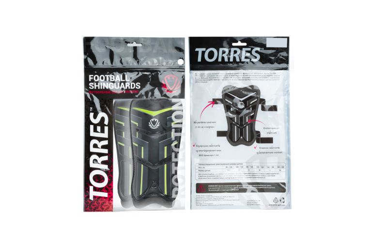 Щитки Torres Training FS2306 черно-салатовый фото 6