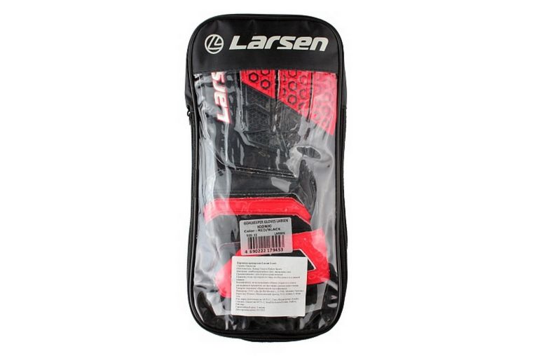 Перчатки вратарские Larsen Iconic красный\черный фото 5