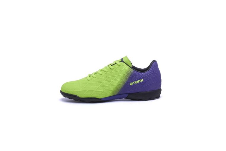 Бутсы футбольные Atemi TURF JUNIOR SBA-005 ярко-салатовый\фиолетовый фото 9