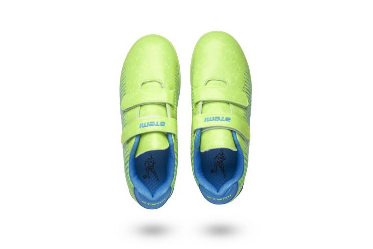 Бутсы футбольные Atemi INDOOR KIDS SBA-006 ярко-салатовый\синий фото 2