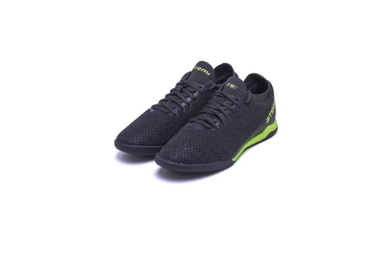 Бутсы футбольные Atemi INDOOR KIDS SBA-003 серый\ярко-салатовый 