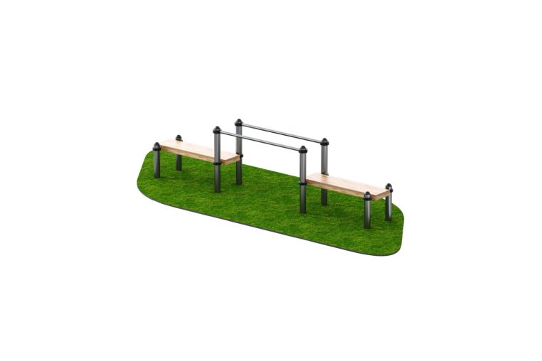 Низкие брусья с двумя скамьями ARMS INVAR102 