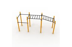 Рукоход двухсекционный с подъемом и 3 турника Spektr Sport SP WRK-311_76mm