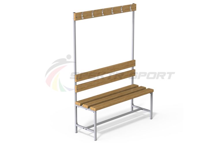 Скамейка с вешалкой для раздевалок, 120 см Spektr Sport разборная 