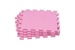 Коврик-пазл влагостойкий для йоги и фитнеса, 30х30х1см UnixFit EVAMU4PK розовый, 4 шт