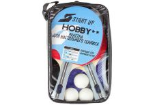 Набор для настольного тенниса (2 ракетки, сетка, крепеж, 3 шара) Start Up BB-20/2 star