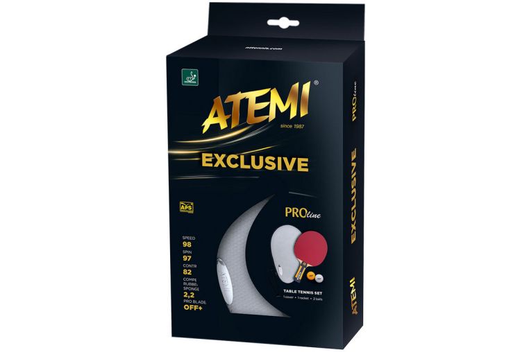 Набор для настольного тенниса Atemi Exclusive (1ракетка+чехол+2 мяча***) фото 1