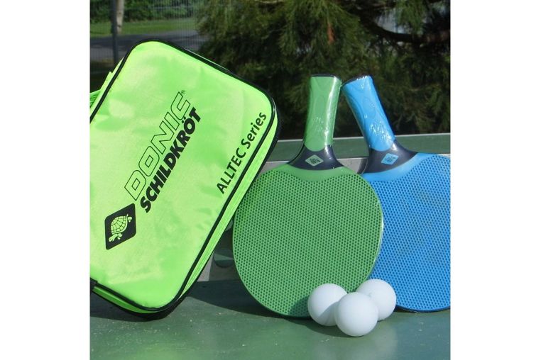 Набор для настольного тенниса Donic Alltec Hobby Outdoor (2 ракетки, 3 мячика, чехол) 788648 фото 1