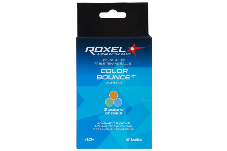 Мяч для настольного тенниса Roxel 1* Color Bounce, 6 шт 