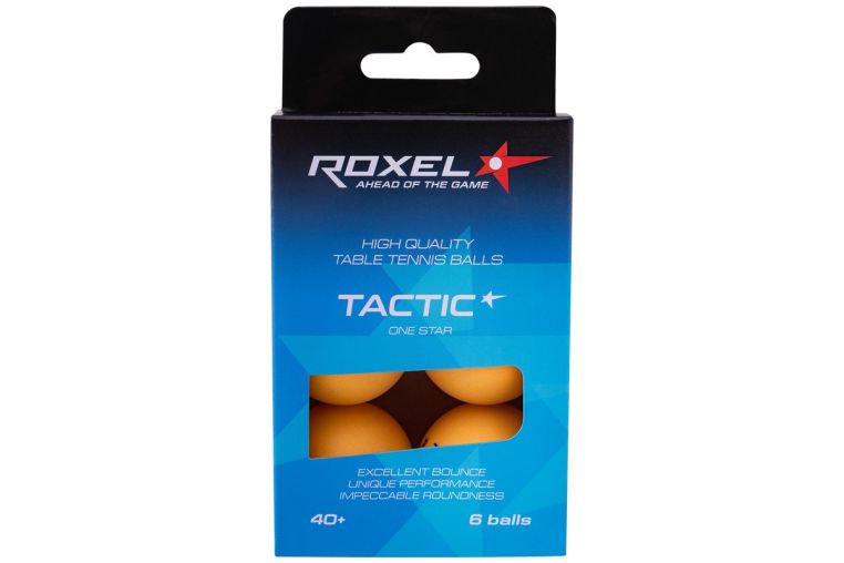 Мячи для настольного тенниса Roxel 1* Tactic, 6 шт, оранжевый 