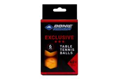 Мяч для настольного тенниса Donic 3* Exclusive, 6 шт оранжевый