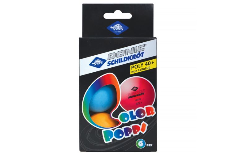 Мячики для н\тенниса 40+ Donic COLOR POPPS 6 штук 649015 разноцветные 