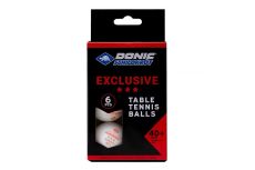 Мячики для н\тенниса 3* 40+ Donic EXCLUSIVE 6 штук 608530E белый