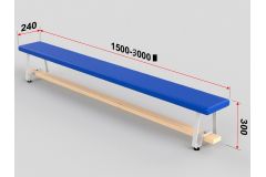 Скамейка гимнастическая полумягкая, ножка - металл Glav 04.303.1-2500 Длина 250см