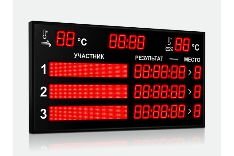 Табло для плавания Импульс 710-D10x8-L3xD10x7-L3xS10x64xP10-T-T2 