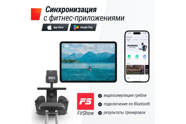 Гребной тренажер UnixFit Techno Rower 360 RMM360 фото 15
