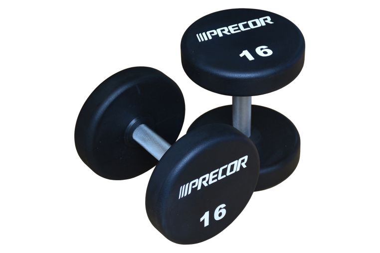 Фиксированные гантели в уретане PRECOR New 26 кг, черный 