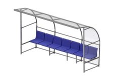 Скамейка для запасных игроков с навесом на 7 посадочных мест SportWerk SpW-SZ-7C