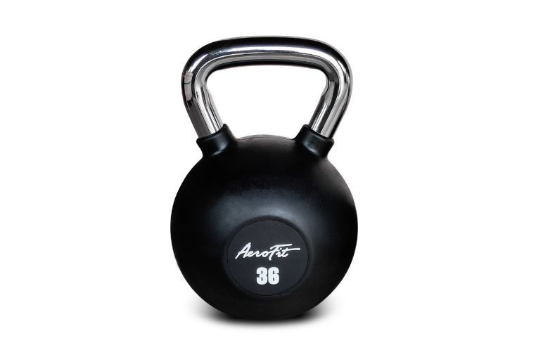 Гиря обрезиненная с хромированной рукояткой 4 кг Aerofit AFBK4 черный фото 1