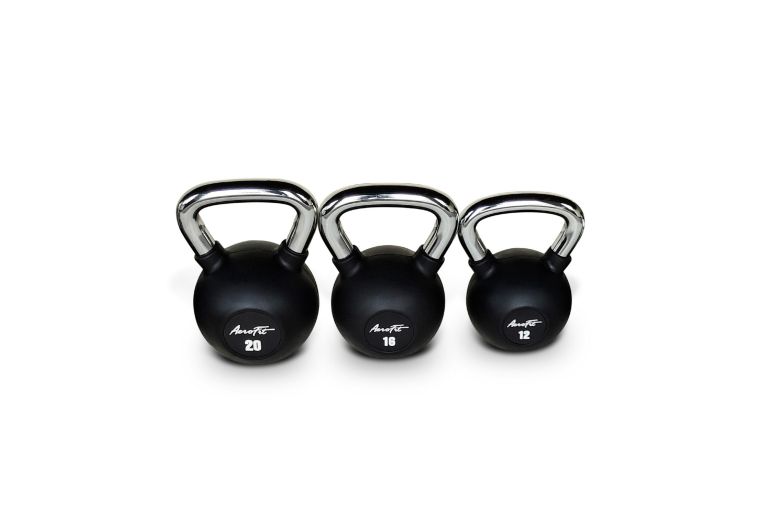 Гиря обрезиненная с хромированной рукояткой 4 кг Aerofit AFBK4 черный фото 2